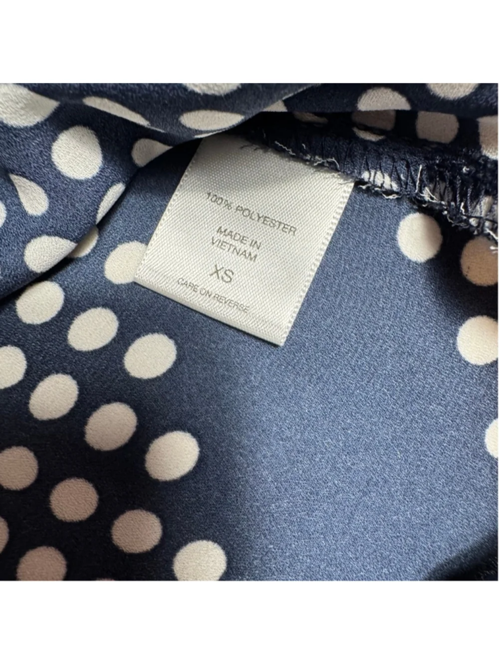 Women's 7th Avenue Design Studio Navy & White Polka Dot Blouse XS